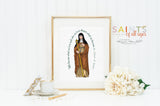Saint Clare of Assisi poster print. St. Clare Wall Art Poster. First Communion. Kids Room. Prayer Poster. Catholic Poster. Baptism Gift