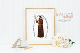 Saint Francis of Assisi poster print. St. Francis Wall Art Poster. First Communion. Kids Room. Prayer Poster. Catholic Poster. Baptism Gift.