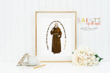 Saint Pio poster print. St. Pio Wall Art Poster. First Communion. Kids Room Print. Prayer Poster. Catholic Poster. Baptism Gift. Padre Pio