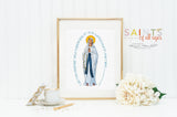Our Lady of Lourdes poster print. Our Lady of Lourdes Wall Art. First Communion. Prayer Poster Catholic Print. Baptism. I do not promise you