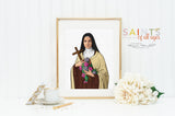 Saint Therese of Lisieux poster print. St. Therese Wall Art Poster. First Communion. Kids Room. Prayer Poster. Catholic Poster. Baptism Gift