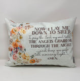 Now I lay me down to sleep pillow. Baptism Gift. Children's pillow. Nursery Decor Christian Catholic Gift. First Communion. Bedtime prayer