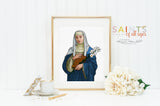 Saint Catherine of Siena poster print. St Catherine Wall Art Poster. First Communion. Kids Room Prayer Poster. Catholic Poster. Baptism Gift