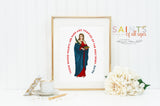 Saint Lucy prayer print. Saint Lucy Wall Art Poster. Nursery Prayer Print. Catholic Poster. Baptism Gift. Those whose hearts are pure.