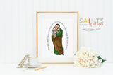 Saint Joseph prayer print. Saint Joseph Wall Art Poster. Nursery Prayer Print. Catholic Poster. Baptism Gift. Dear Saint Joseph Prayer.