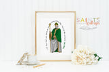 Saint Patrick poster print. St. Patrick Wall Art Poster. First Communion. Kids Room Print. Prayer Poster. Catholic Poster. Baptism Gift.