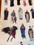 Set of 26 - 2" Vinyl Waterproof Saint Stickers. 8.5" x 10.5" Saint Water bottle Vinyl Sticker. Vinyl Decal Set. Saint Decals. Catholic Gift.