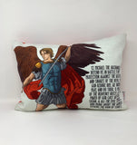 12x16" Saint Michael the archangel pillow. Baptism Gift. Children's & Nursery Decor, Christian Catholic Gift. First Communion Gift.