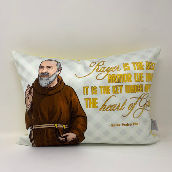 Saint Padre Pio pillow. Prayer is the best armor. Baptism Gift. Children's & Nursery Decor. Catholic Gift. First Communion. St. Pio Gift