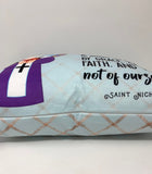 Saint Nicholas Prayer Pillow. Catholic Saints pillow. Baptism Gift. Catholic Gift. First Communion Gift. Nicholas Pillow Gift.
