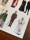 Set of 26 - 2" Vinyl Waterproof Saint Stickers. 8.5" x 10.5" Saint Water bottle Vinyl Sticker. Vinyl Decal Set. Saint Decals. Catholic Gift.