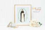 St Dominic poster print. Saint Dominic Wall Art Poster. First Communion. Arm yourself with prayer Poster. Catholic Gift. Baptism Gift.