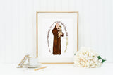 Saint Anthony of Padua poster print. St. Anthony Wall Art Poster. First Communion. Actions speak louder. Catholic Gift. Baptism Gift.