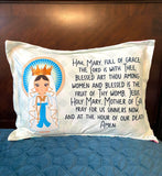 Catholic Prayer standard bedding pillow case. Baptism Gift. Hail Mary, St. Michael Pillow. Catholic Gift. First Communion Gift. Our Father.