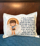 Catholic Prayer standard bedding pillow case. Baptism Gift. Hail Mary, St. Michael Pillow. Catholic Gift. First Communion Gift. Our Father.