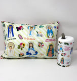 Marian pillow. Our lady Pillow. Baptism Gift. Children's & Nursery Decor, Christian Catholic Gift. First Communion Gift. Marian print pillow