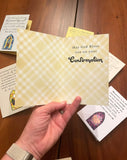 Set of 7, Seven Sacrament Folded Greeting Cards. Catholic gift. Communion. Baptism, Wedding, Holy Orders, First Reconciliation, Confirmation