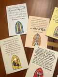 Set of 7, Seven Sacrament Folded Greeting Cards. Catholic gift. Communion. Baptism, Wedding, Holy Orders, First Reconciliation, Confirmation