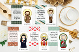 Set of 15 Saint Cards with quotes Set #5. Kid Saint Keychain set. First Communion. Baptism Gift. Catholic Gift. Saint Quotes on keychain.