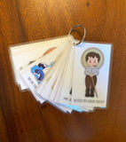 Set of 15 Saint Cards with quotes Set #5. Kid Saint Keychain set. First Communion. Baptism Gift. Catholic Gift. Saint Quotes on keychain.