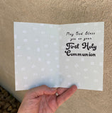 Set of 5 First Holy Communion Folded Greeting Cards. Catholic gift. Communion. Saint Thomas Aquinas Eucharist card.