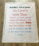 Marian Ultra soft baby Blanket. Hail Mary Prayer Blanket. 30x40” Catholic Saint Quote Blanket. Baptism Gift. Catholic. Our Lady blanket.