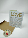 LOVE IS Saint Quote Cards. 3x4 folded Saint Note Cards with stickers. Saint Quotes on Love. Catholic valentine. JPII, Mother Teresa, Therese