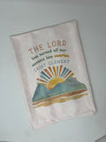 St Clement the Lord has turned all our sunsets into sunrise Catholic Saint kitchen towel. Hostess gift. Sunrise kitchen towel.