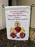 Sacred Hearts of Jesus, Mary and Joseph Garden flag. Catholic gift. Catholic Christmas. JMJ garden. JMJ Gift. Sacred Heart Garden.