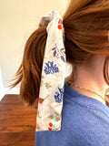 Marian, Sacred Heart and Mary's Garden scarf scrunchies. Marian scrunchie. Mary scrunchie. Sacred heart scrunchie, First communion gift.