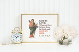 Saint John the apostle poster print. St. John the evangelist Wall Art Poster. First Communion. Kids Room. Catholic Poster. Baptism Gift