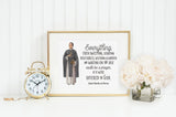 St Martin de Porres poster print. Saint Martin de Porres Wall Art Poster. First Communion. Everything, even sweeping Poster. Catholic Gift.