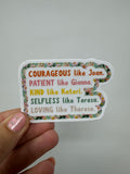 3" Vinyl Waterproof Saint quote Sticker. Live like saints Water bottle Saint Stickers. Saint Gianna decal. Catholic Gift. Saint Decal