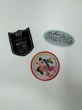 Set of 3 woven iron on patches. 3 iron on Catholic patches with optional bag. Inspirational Catholic iron on patch. DIY  Catholic iron bag