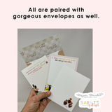 Set of 10 Spiritual Bouquet Note Cards and Envelopes. 3.5x8.5 Spiritual Bouquet Notecards with prayer card. Catholic gift. Mother Teresa
