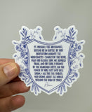 2.5 Vinyl Waterproof Saint Michael prayer Sticker. Saint Michael defend us in battle. Water bottle Saint Stickers. Catholic Saint Decal