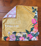 18" He first loved us Ultra Soft Lovey Blanket. Baby Prayer Mini Blanket. Scripture Lovie Blanket. Baptism Gift. 1 John 4:19 Baby Gift.