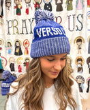 Verso l'alto winter hat. Frassati gift. Woven and fleece lined Frassati Verso l'alto hat. Catholic hat gift.