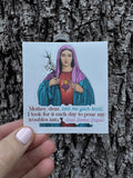 Immaculate heart of Mary 3" Waterproof vinyl Saint Stickers. Kids Water bottle Saint Stickers. First Communion. St Gemma Marian quote Decal.