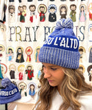Verso l'alto winter hat. Frassati gift. Woven and fleece lined Frassati Verso l'alto hat. Catholic hat gift.