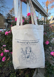 Immaculate heart of Mary Tote Bag. The loveliest masterpiece of the heart of God is the heart of a mother canvas bag. St Therese tote bag.