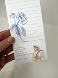 Set of 10 Spiritual Bouquet Note Cards and Envelopes. 3.5x8.5 Spiritual Bouquet Notecards with prayer card. Catholic gift. Mother Teresa