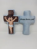 Jesus Loves You Stuffed Cross Doll. Cross Gift. Easter Gift. Baptism. Catholic Baby Gift. Jesus on Cross Doll. Jesus on Cross gift.