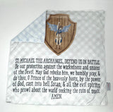 18" Saint Michael Ultra Soft Lovey Blanket. Michael Blanket. Lovie Blanket. Baby Mini Blanket. Catholic Baptism Gift. Catholic Saint