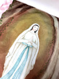 18" Our Lady of Lourdes watercolor Ultra Soft Lovey Mini Blanket. Baby Prayer Blanket. Lovie Blanket. Baptism Gift. Catholic Baby Gift.
