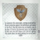 18" Saint Michael Ultra Soft Lovey Blanket. Michael Blanket. Lovie Blanket. Baby Mini Blanket. Catholic Baptism Gift. Catholic Saint