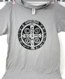 Saint Benedict Medal Catholic T-Shirt. Benedict Medal Shirt. Catholic Shirt. Catholic t-shirt. Men's and women's catholic gift.