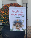 Christmas nativity Garden flag. Catholic Christmas gift. Christmas garden flag. Christmas garden Gift.  Glory to God in the highest flag