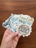 Set of 6 Frassati Vinyl Waterproof quote Stickers. Bundle of Saint Pier Giorgio Frassati  Water bottle stickers. Catholic Saint Decal