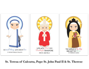 Set of 12 Saint Cards. Kids Saint Cards. First Communion Gift. Baptism Gift. Catholic Gift. Saint Flash Cards. Saint Prayer Cards.